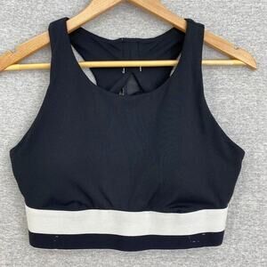 Fabletics Sports Bra Womens Extra Small Black White Colorblock Cropped Tank Top